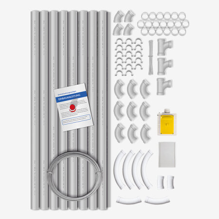 VARIOVAC Installations-Paket FLEXIN  für 1 Saugdosen