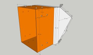 VARIOVAC Schurrenkasten mit 45&deg; Winkel Abgang - &Oslash; 285 mm Edelstahl - rechteckig