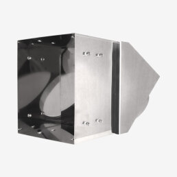 VARIOVAC Schurrenkasten mit 45° Winkel Abgang - Ø 250 mm Edelstahl - quadratisch
