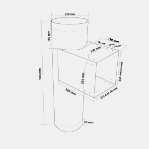VARIOVAC Türschurrenrohr - Ø 250 mm Edelstahl...