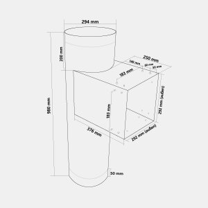 VARIOVAC Türschurrenrohr - Ø 285 mm Edelstahl...