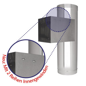 VARIOVAC T&uuml;rschurrenrohr - &Oslash; 285 mm Edelstahl - quadratisch
