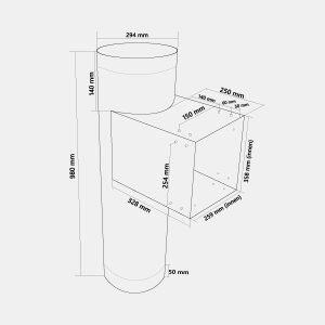 VARIOVAC Türschurrenrohr - Ø 285 mm Edelstahl...