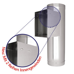 VARIOVAC T&uuml;rschurrenrohr - &Oslash; 285 mm Edelstahl - rechteckig