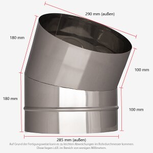 VARIOVAC Schachtbogen 30° - DN285 mm Edelstahl