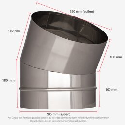 VARIOVAC Schachtbogen 30° - DN285 mm Edelstahl