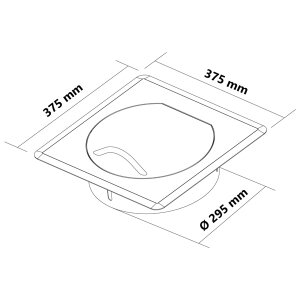 B-WARE: Einwurft&uuml;r STYLO SQUARE (Edelstahl) &Oslash; 300 mm