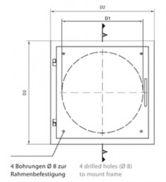 VARIOVAC Einwurftür Easy-Line DN280 - Edelstahl