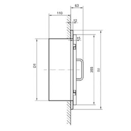 VARIOVAC Einwurftür Easy-Line DN280 RAL7037 - Staubgrau