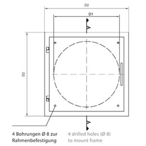 VARIOVAC Einwurft&uuml;r Easy-Line DN250 RAL7037 - Staubgrau