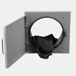 VARIOVAC Einwurftür Easy-Line DN250 f. PVC-Rohr RAL7037 - Staubgrau