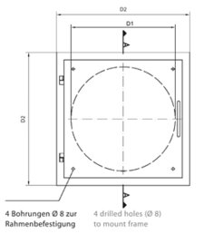 VARIOVAC Einwurftür Easy-Line DN300 - Edelstahl