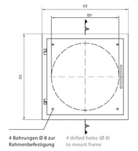 VARIOVAC Einwurft&uuml;r Easy-Line DN250 - Edelstahl