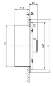 VARIOVAC Einwurft&uuml;r Easy-Line DN300 f. PVC-Rohr - Edelstahl